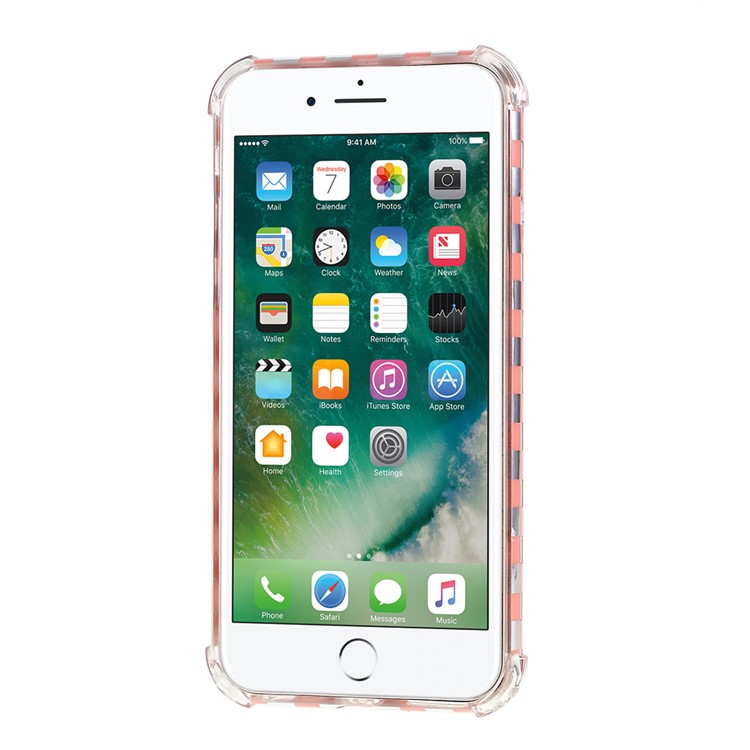 Lattice Texture IMD Acrylic + TPU Hybrid Phone Case Cover for iPhone 6s/6 4.7-inch - Orange-3