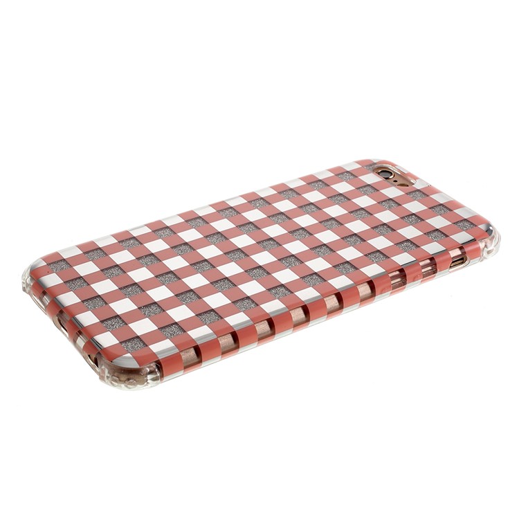 Lattice Texture IMD Acrylic + TPU Hybrid Phone Case Cover for iPhone 6s/6 4.7-inch - Orange-4