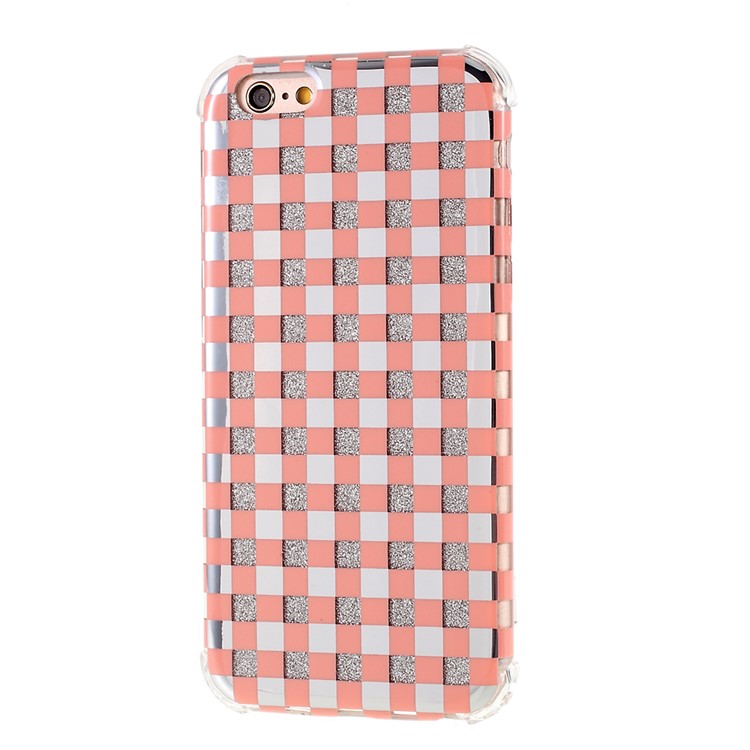 Lattice Texture IMD Acrylic + TPU Hybrid Phone Case Cover for iPhone 6s/6 4.7-inch - Orange-6