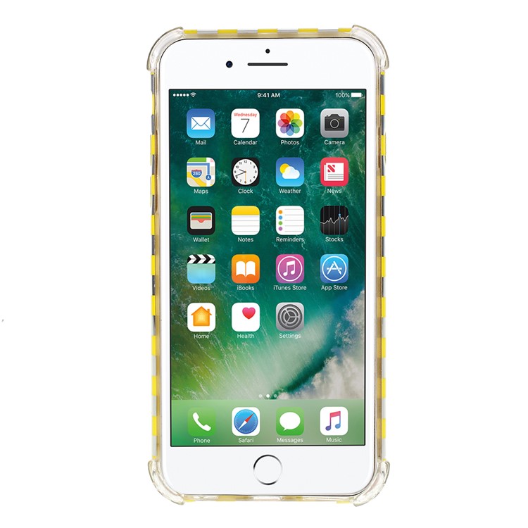 Lattice Texture IMD Acrylic + TPU Hybrid Phone Case Cover for iPhone 6s/6 4.7-inch - Yellow-2
