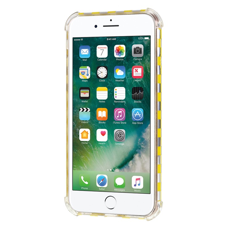 Lattice Texture IMD Acrylic + TPU Hybrid Phone Case Cover for iPhone 6s/6 4.7-inch - Yellow-3