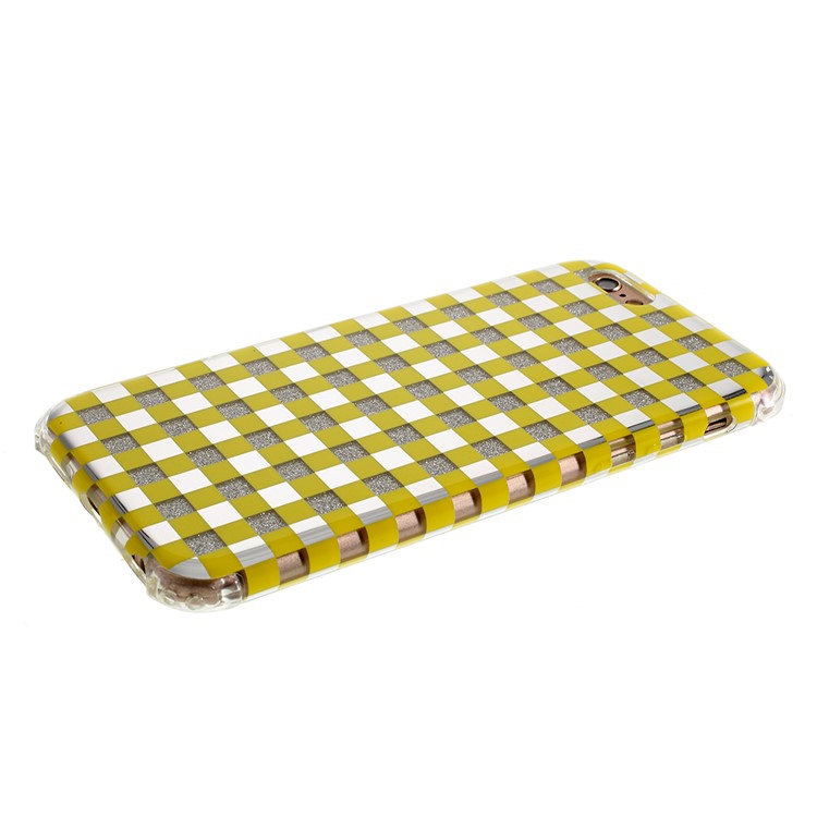 Lattice Texture IMD Acrylic + TPU Hybrid Phone Case Cover for iPhone 6s/6 4.7-inch - Yellow-4