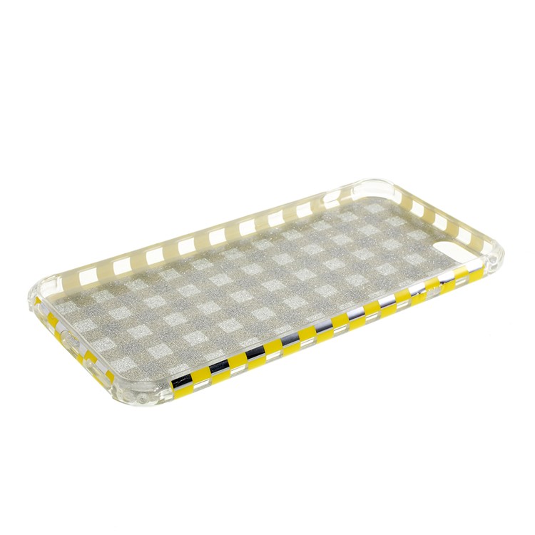 Lattice Texture IMD Acrylic + TPU Hybrid Phone Case Cover for iPhone 6s/6 4.7-inch - Yellow-5