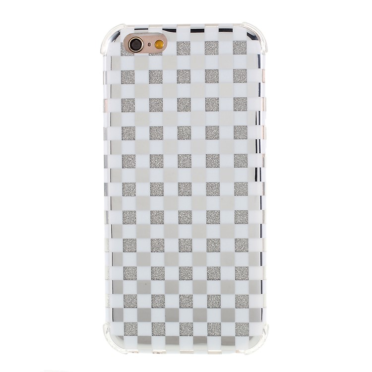 Lattice Texture IMD Acrylic + TPU Hybrid Phone Case Cover for iPhone 6s/6 4.7-inch - White-1