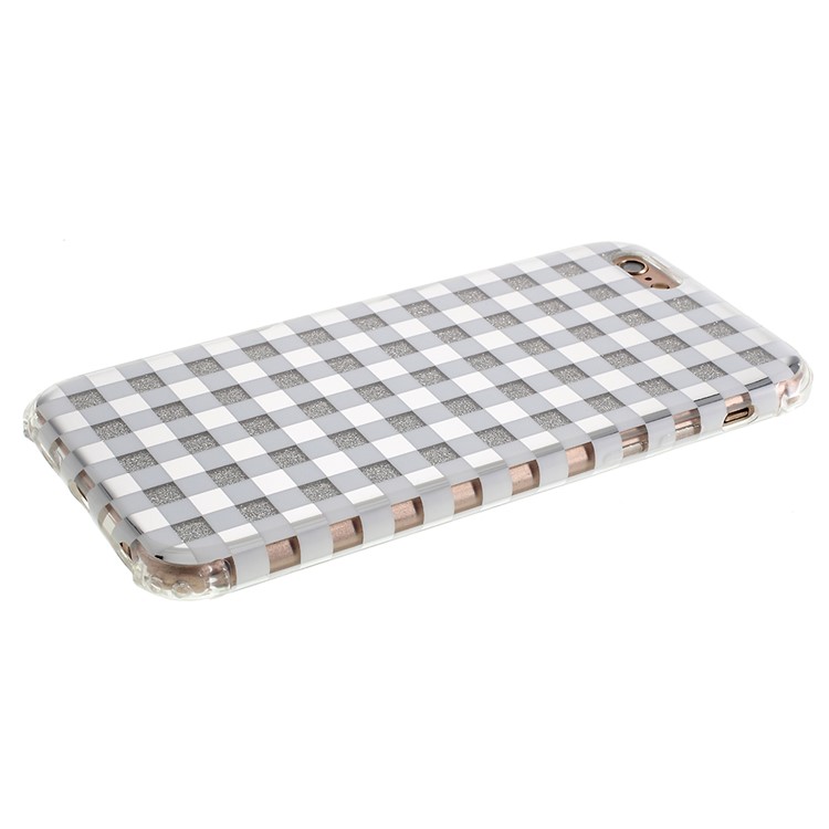 Lattice Texture IMD Acrylic + TPU Hybrid Phone Case Cover for iPhone 6s/6 4.7-inch - White-2