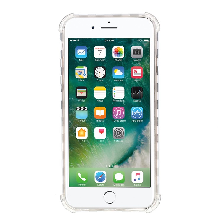 Lattice Texture IMD Acrylic + TPU Hybrid Phone Case Cover for iPhone 6s/6 4.7-inch - White-6