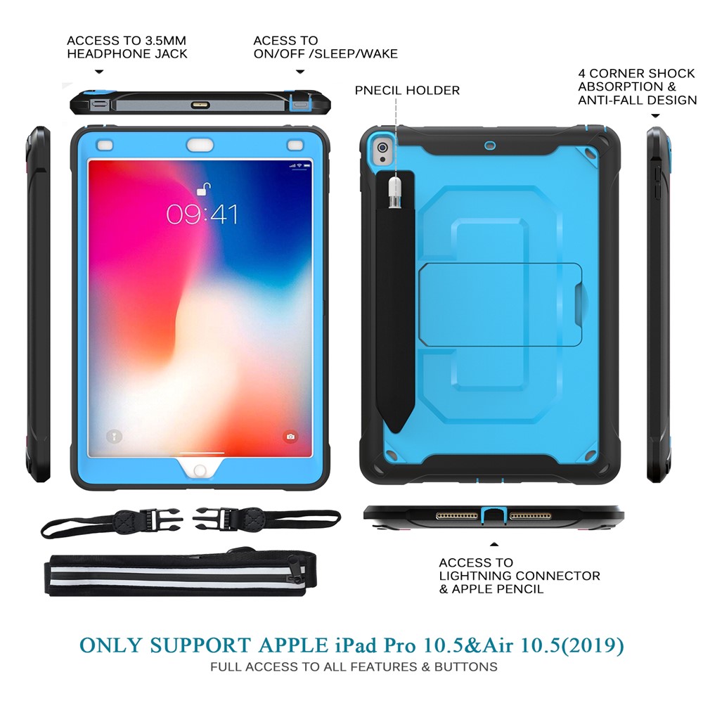 PC + TPU Hybrid Protective Case with Kickstand for iPad Pro 10.5-inch (2019) - Blue-12