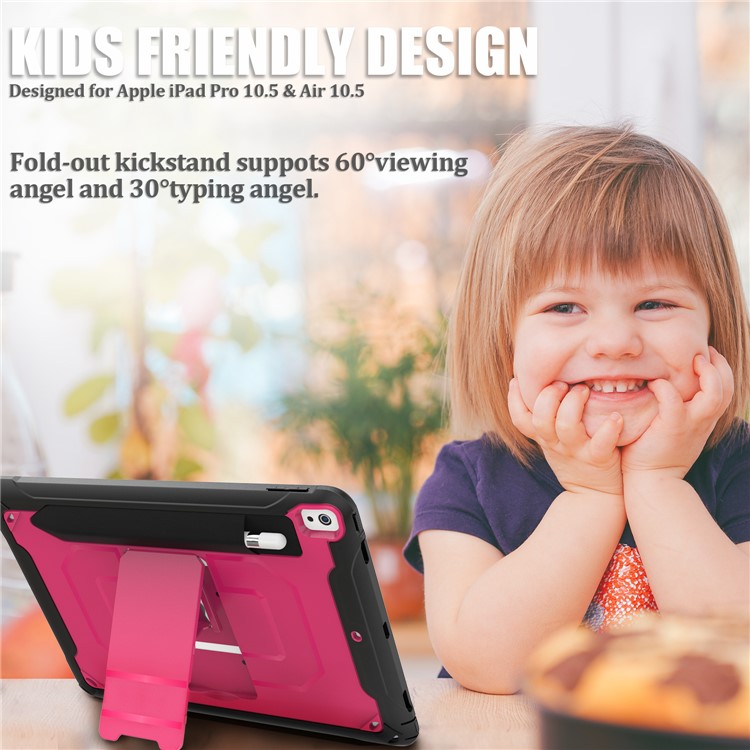 PC + TPU Hybrid Protective Case with Kickstand for iPad Pro 10.5-inch (2019) - Rose-14