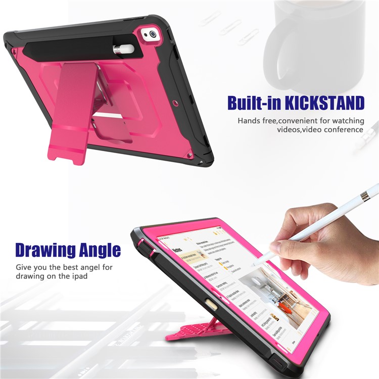 PC + TPU Hybrid Protective Case with Kickstand for iPad Pro 10.5-inch (2019) - Rose-4