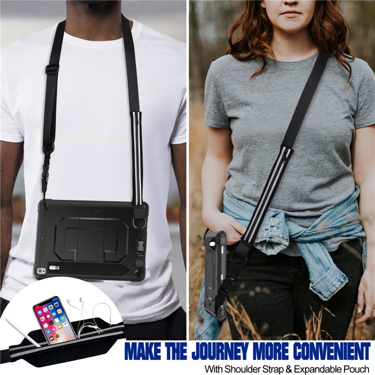 PC + TPU Case with Kickstand and Shoulder Strap for iPad Pro 10.5-inch (2019) - Black-6