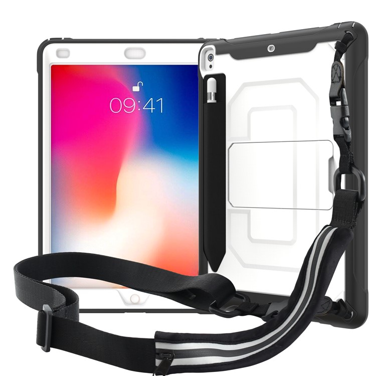 PC + TPU Case with Kickstand and Shoulder Strap for iPad Pro 10.5-inch (2019) - White-4