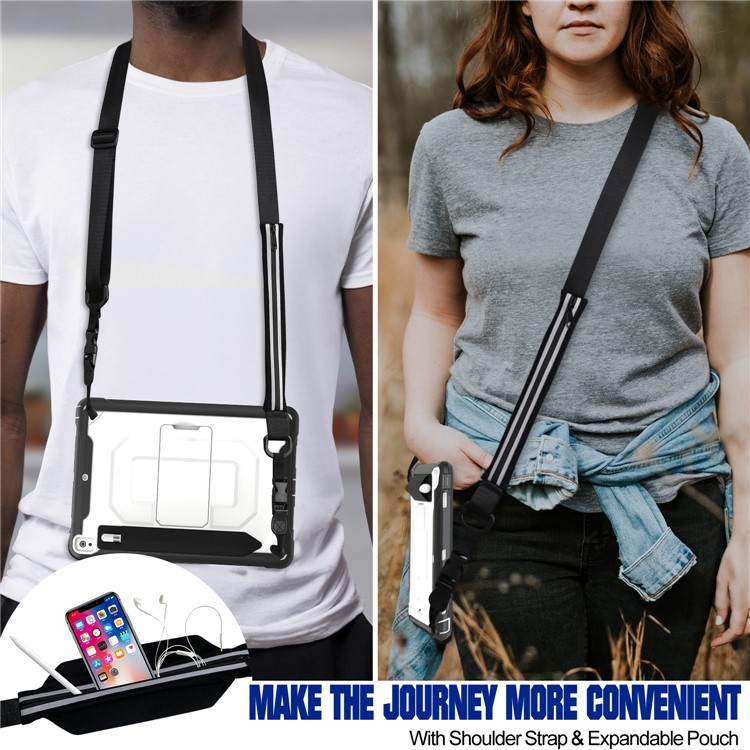 PC + TPU Case with Kickstand and Shoulder Strap for iPad Pro 10.5-inch (2019) - White-6