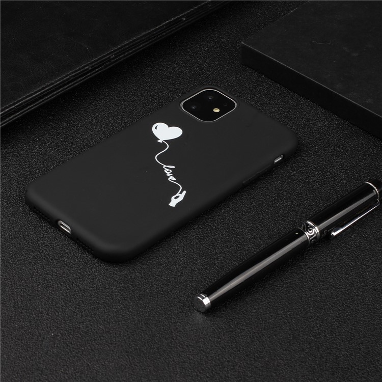 Matte TPU Phone Shell Pattern Printing Back Cover for iPhone 11 Pro 5.8 inch - Heart and Love-4