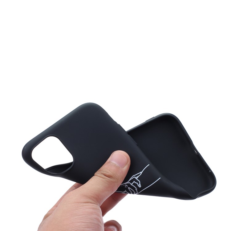 Matte Pattern Printing TPU Shell Protective Casing for iPhone 11 Pro Max 6.5 inch - Hand in Hand-3