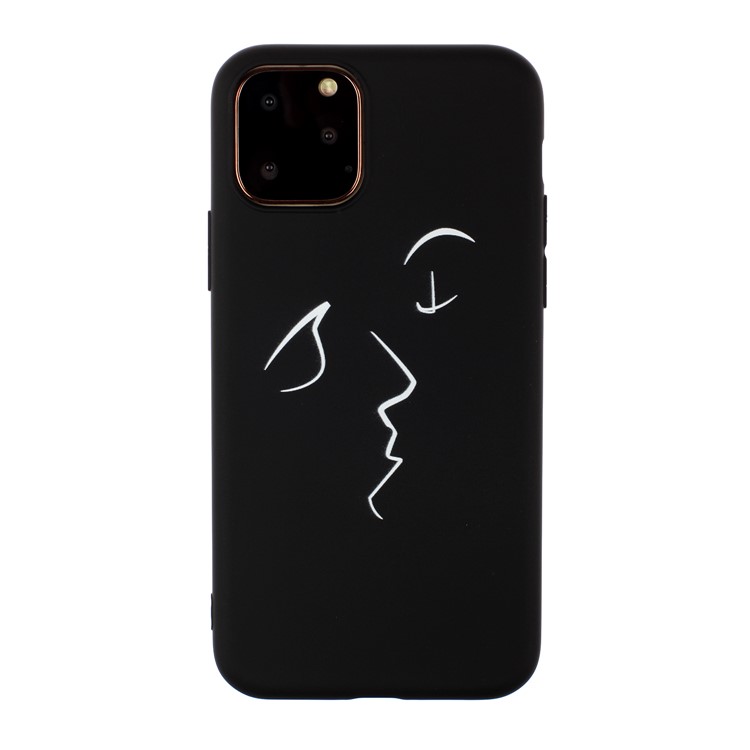 Frosted Printing TPU Protection Phone Shell Covering for iPhone 11 6.1 inch - Abstract Face-1