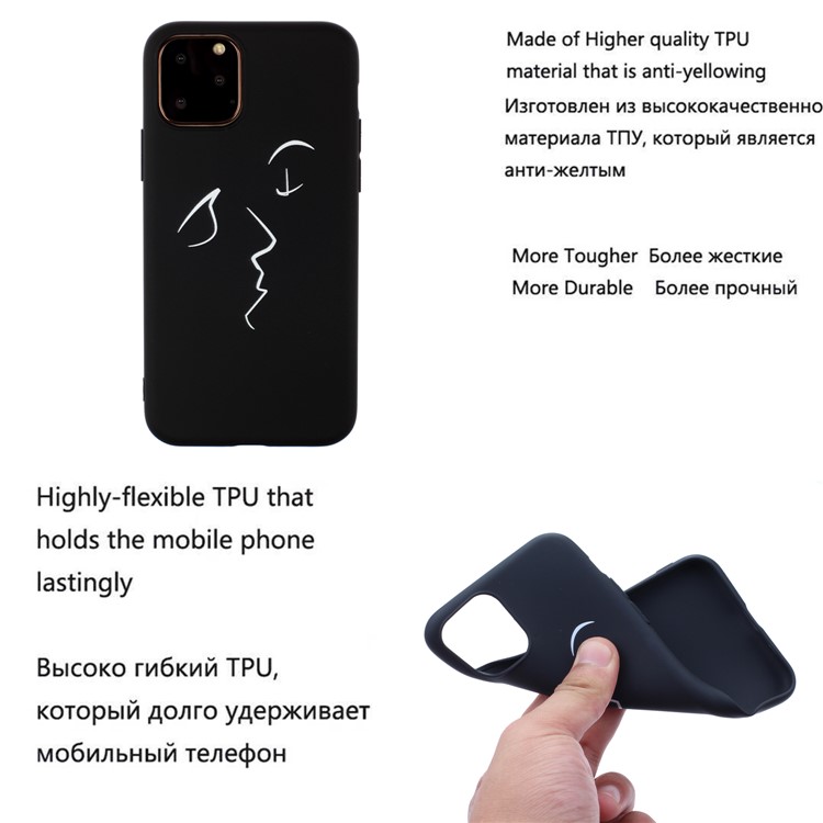Frosted Printing TPU Protection Phone Shell Covering for iPhone 11 6.1 inch - Abstract Face-4