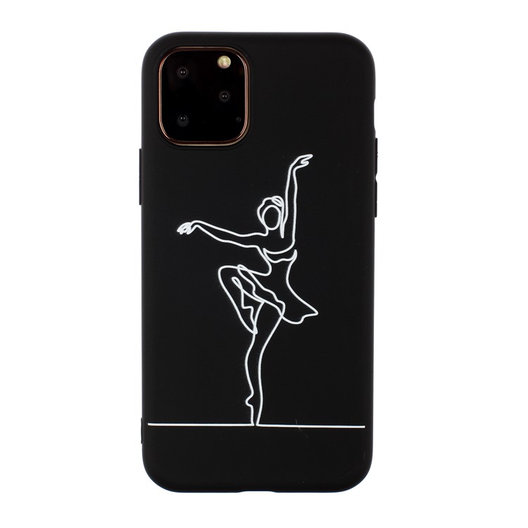 Frosted Printing TPU Protection Phone Shell Covering for iPhone 11 6.1 inch - Girl Dancing Ballet-1