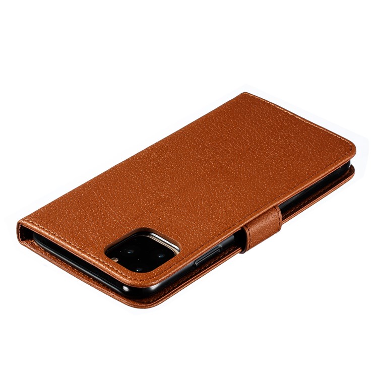 Litchi Texture Imprint Feather Stand Wallet Leather Case for iPhone 11 Pro 5.8 inch - Brown-6