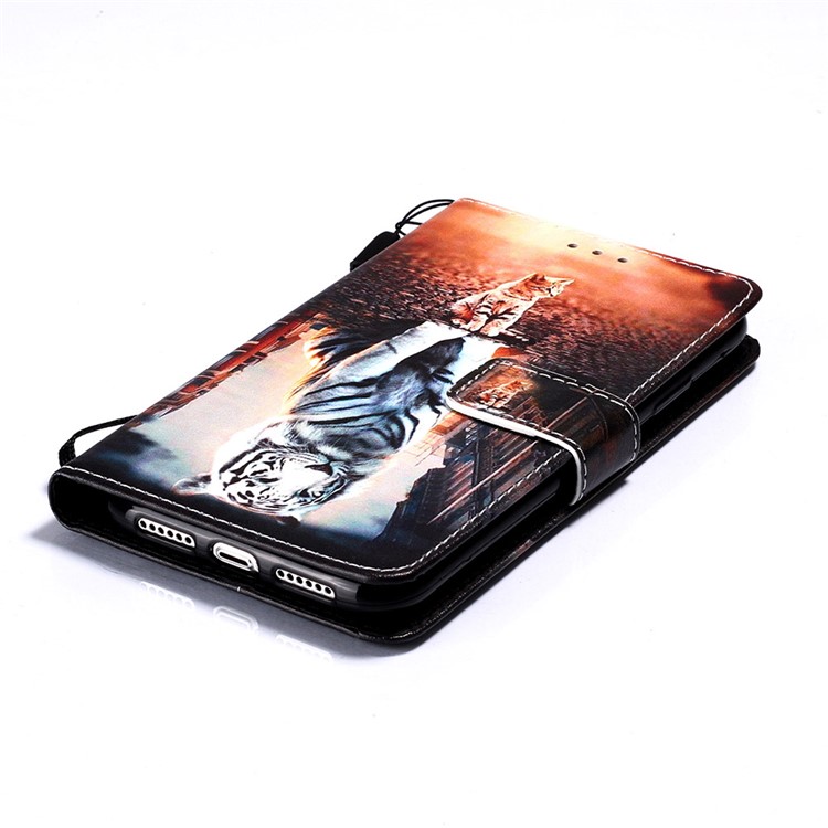 Pattern Printing PU Leather Flip Stand Case for iPhone 11 6.1 inch (2019) - Cat and Tiger-4
