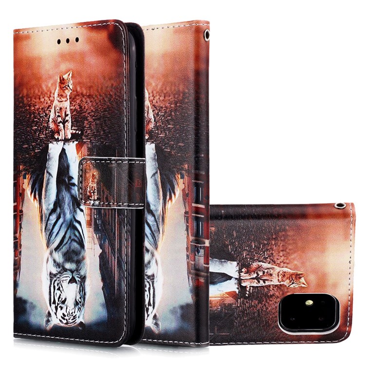 Pattern Printing PU Leather Flip Stand Case for iPhone 11 6.1 inch (2019) - Cat and Tiger-5