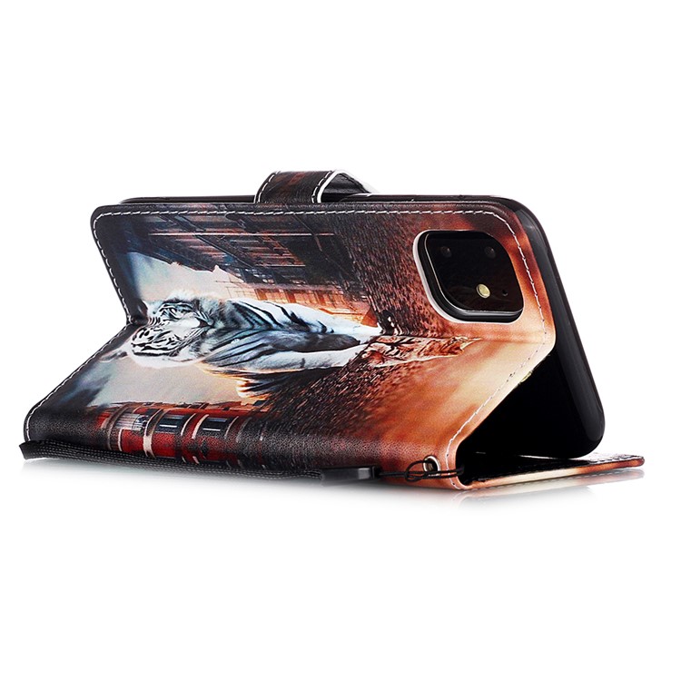 Pattern Printing PU Leather Flip Stand Case for iPhone 11 6.1 inch (2019) - Cat and Tiger-6