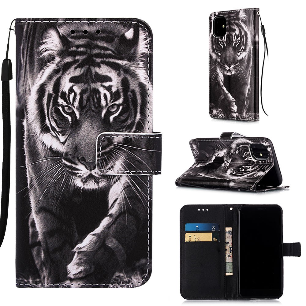 Pattern Printing PU Leather Flip Stand Case for iPhone 11 6.1 inch (2019) - Tiger-1