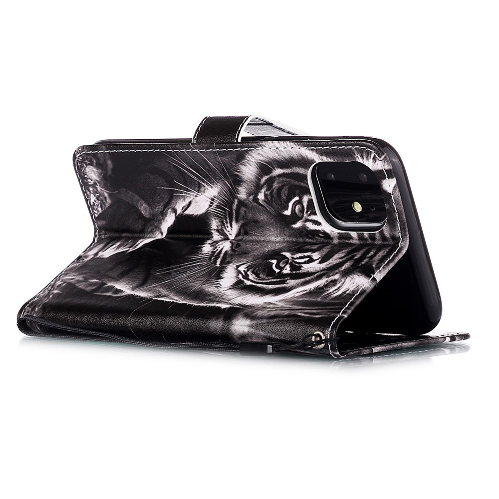 Pattern Printing PU Leather Flip Stand Case for iPhone 11 6.1 inch (2019) - Tiger-6