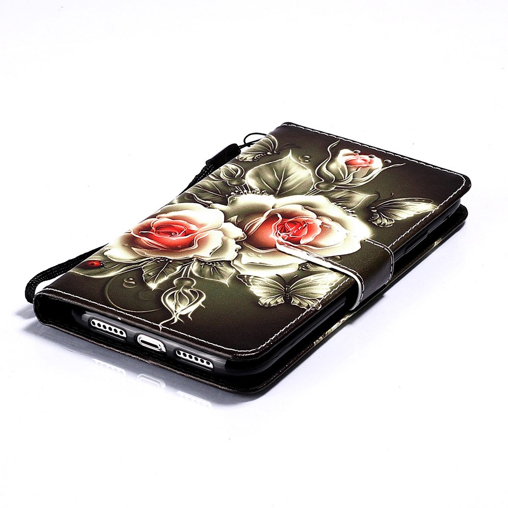 Pattern Printing PU Leather Flip Stand Case for iPhone 11 6.1 inch (2019) - Flower-4