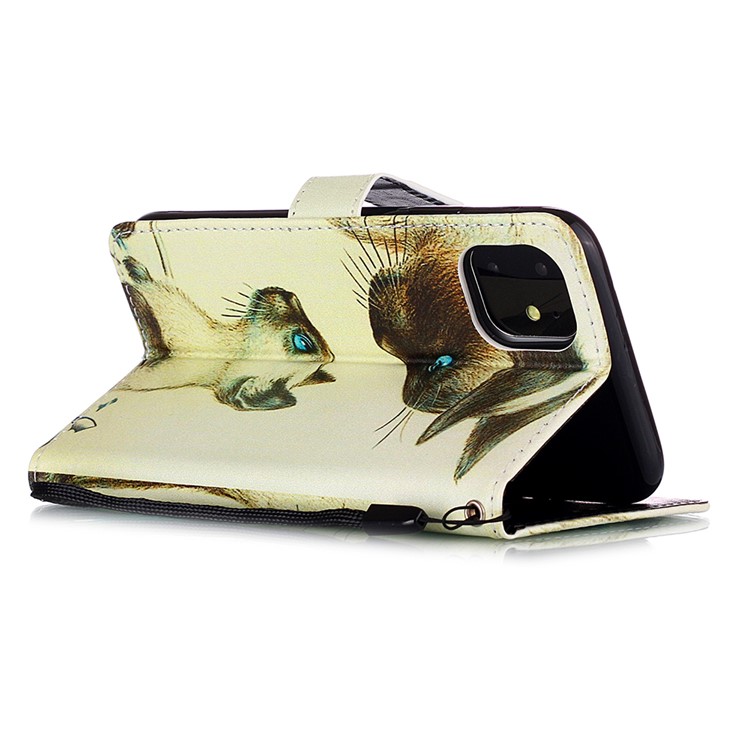 Pattern Printing PU Leather Flip Stand Case for iPhone 11 6.1 inch (2019) - Two Cats-6