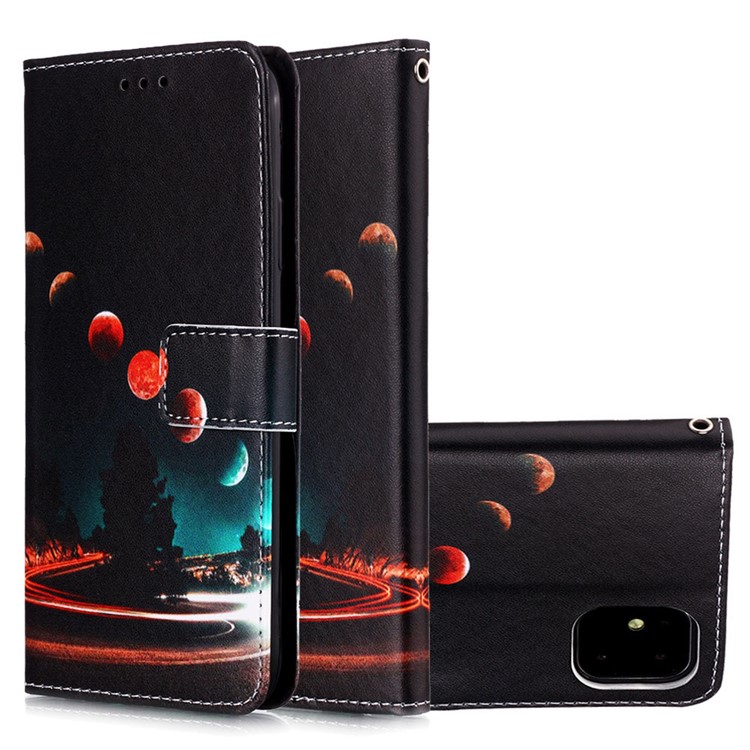 Support D'impression En Cuir PU Cas De Support Flip Pour Iphone 11 6.1 Pouces (2019) - Planètes-5
