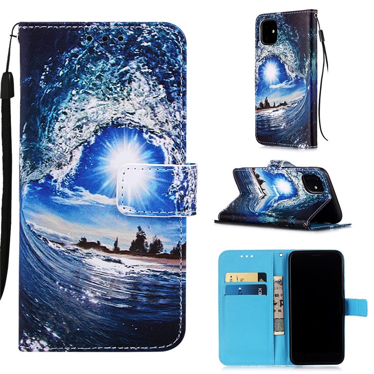 Pattern Printing PU Leather Flip Stand Case for iPhone 11 6.1 inch (2019) - Spray-1