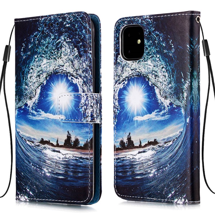 Pattern Printing PU Leather Flip Stand Case for iPhone 11 6.1 inch (2019) - Spray-3