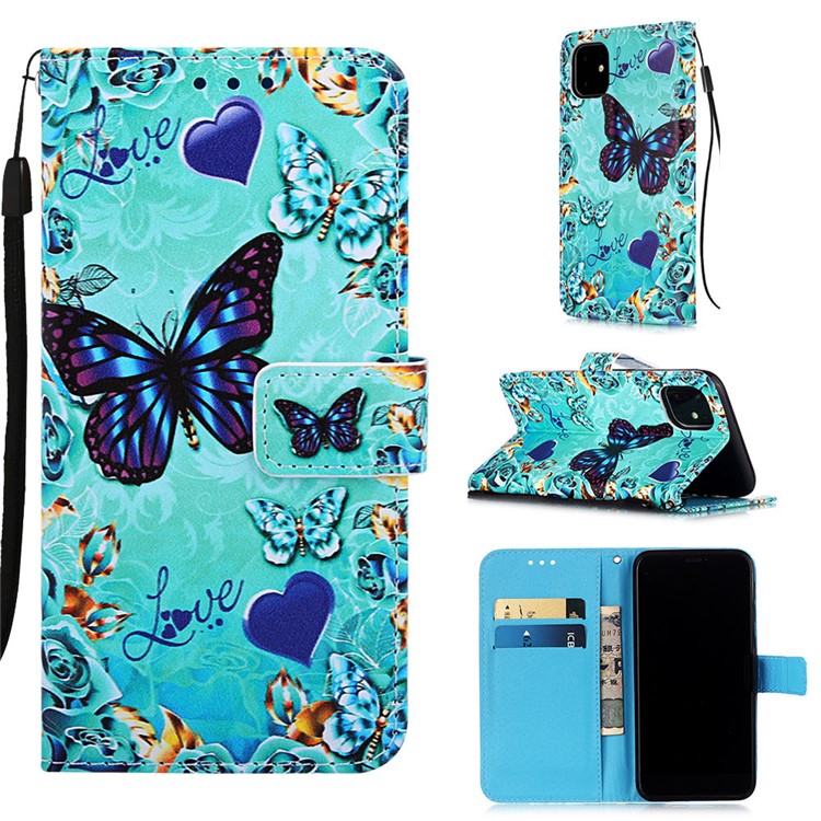 Pattern Printing PU Leather Flip Stand Case for iPhone 11 6.1 inch (2019) - Butterflies-1