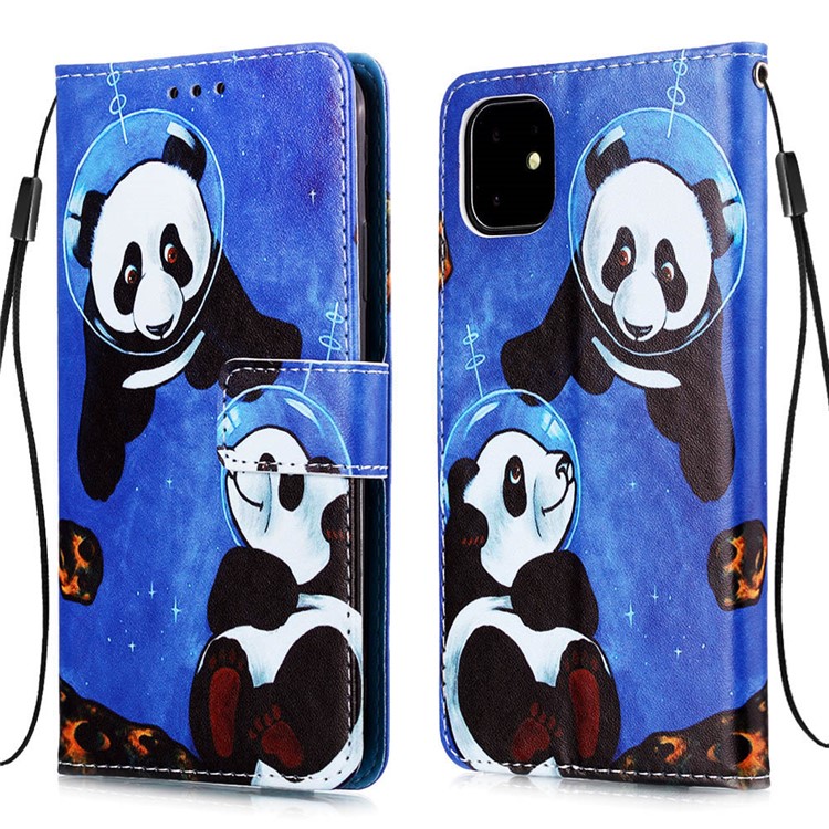 Pattern Printing PU Leather Flip Stand Case for iPhone 11 6.1 inch (2019) - Pandas-4