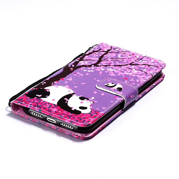 Pattern Printing PU Leather Flip Stand Case for iPhone 11 6.1 inch (2019) - Flower and Panda-5
