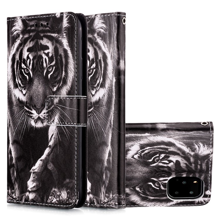 Pattern Printing Leather Wallet Case for iPhone 11 Pro 5.8 inch (2019) - Tiger-4