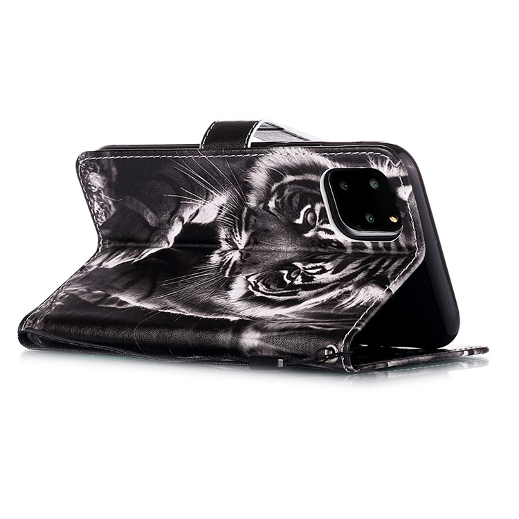 Pattern Printing Leather Wallet Case for iPhone 11 Pro 5.8 inch (2019) - Tiger-5