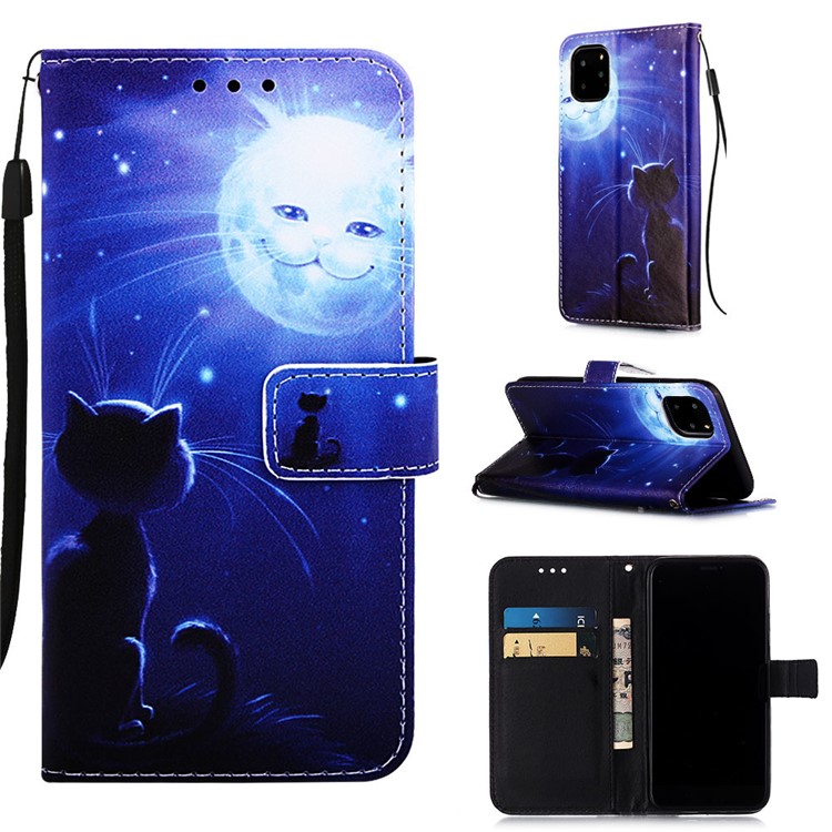 Pattern Printing Leather Wallet Case for iPhone 11 Pro 5.8 inch (2019) - Lovely Cat-1
