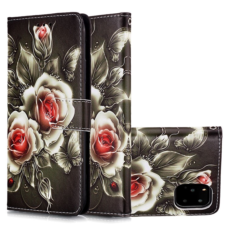Pattern Printing Leather Wallet Case for iPhone 11 Pro 5.8 inch (2019) - Beautiful Flowers-4