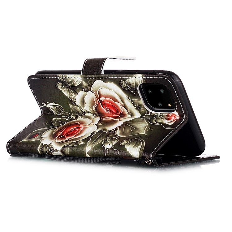 Pattern Printing Leather Wallet Case for iPhone 11 Pro 5.8 inch (2019) - Beautiful Flowers-5