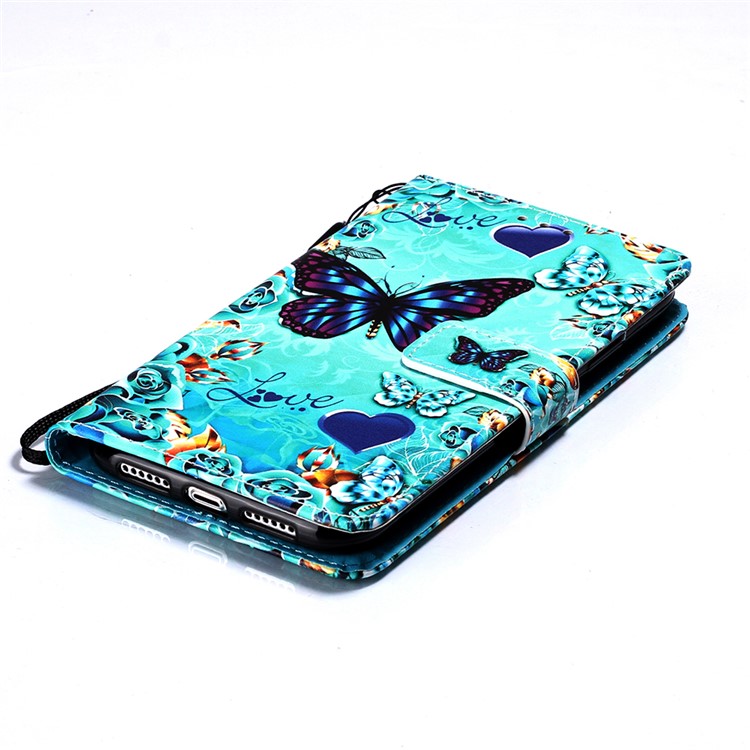 Pattern Printing Leather Wallet Case for iPhone 11 Pro 5.8 inch (2019) - Butterfly and Heart-6