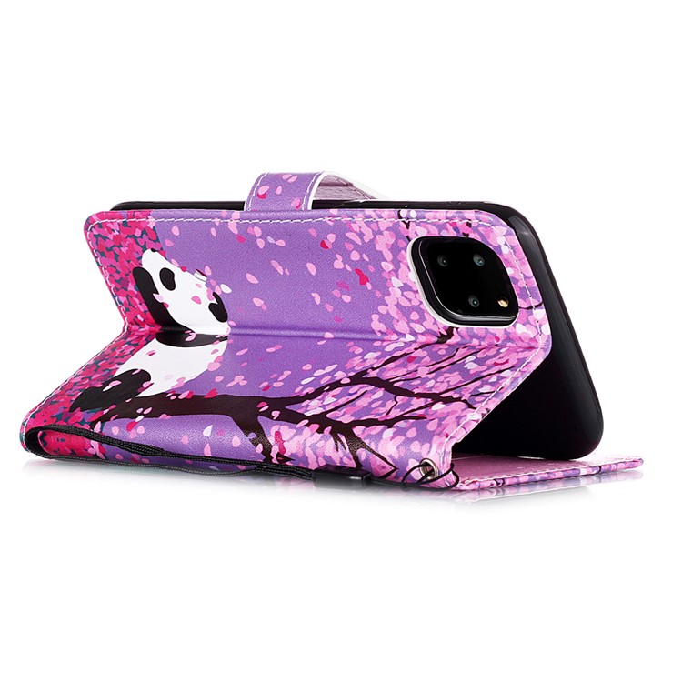 Custodia A Portafoglio In Pelle Stampa Motivo Per Iphone 11 Pro 5,8 Pollici (2019) - Albero E Panda-5