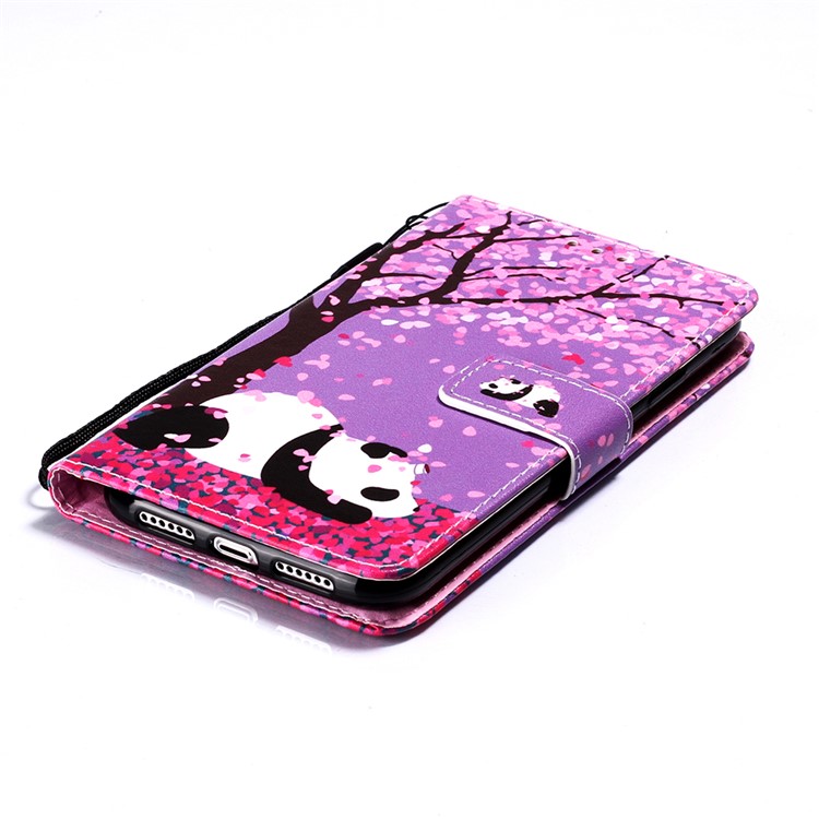 Custodia A Portafoglio In Pelle Stampa Motivo Per Iphone 11 Pro 5,8 Pollici (2019) - Albero E Panda-6