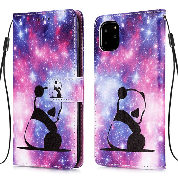 Pattern Printing PU Leather Flip Stand Case for iPhone 11 Pro Max 6.5 inch - Lonely Panda-4