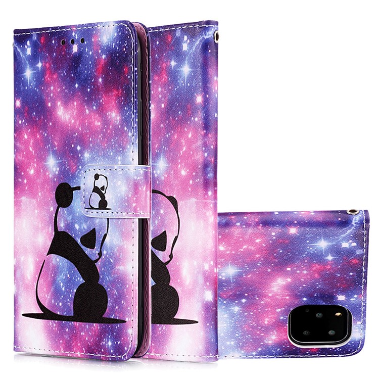 Pattern Printing PU Leather Flip Stand Case for iPhone 11 Pro Max 6.5 inch - Lonely Panda-6