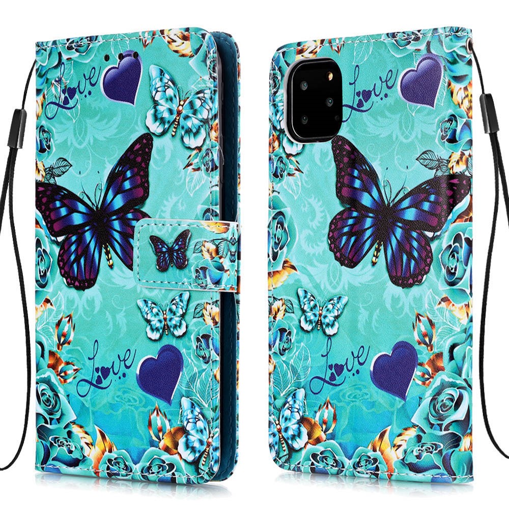 Pattern Printing PU Leather Flip Stand Case for iPhone 11 Pro Max 6.5 inch - Butterflies-3
