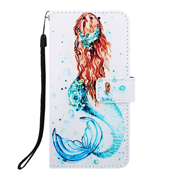 Печатание Картины PU Кожаный Флип Стенд Для Iphone 11 Pro Max 6,5 Дюймов - Русалочка-2