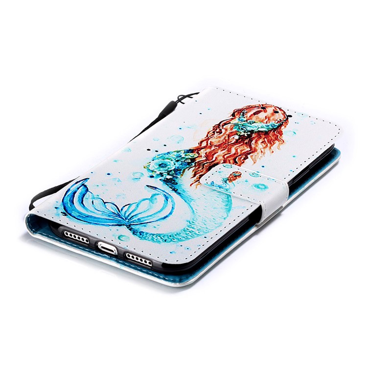 Печатание Картины PU Кожаный Флип Стенд Для Iphone 11 Pro Max 6,5 Дюймов - Русалочка-4