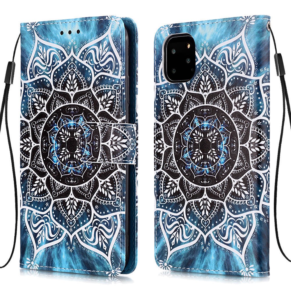 Pattern Printing PU Leather Flip Stand Case for iPhone 11 Pro Max 6.5 inch - Mandala Flower-3