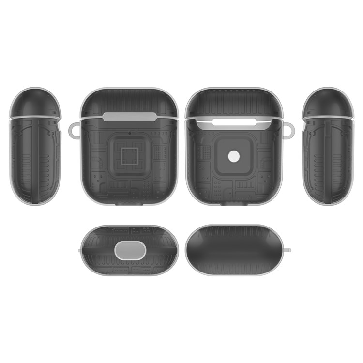 TPU+PC+Acrylic AirPods Case Cover for Apple AirPods with Wireless Charging Case (2019) / AirPods with Charging Case (2019) (2016) - Black-7